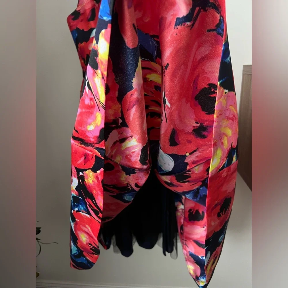 Adrianna Papell Printed Mikado Fit & Flare Dress Size 4 - Picture 2 of 9